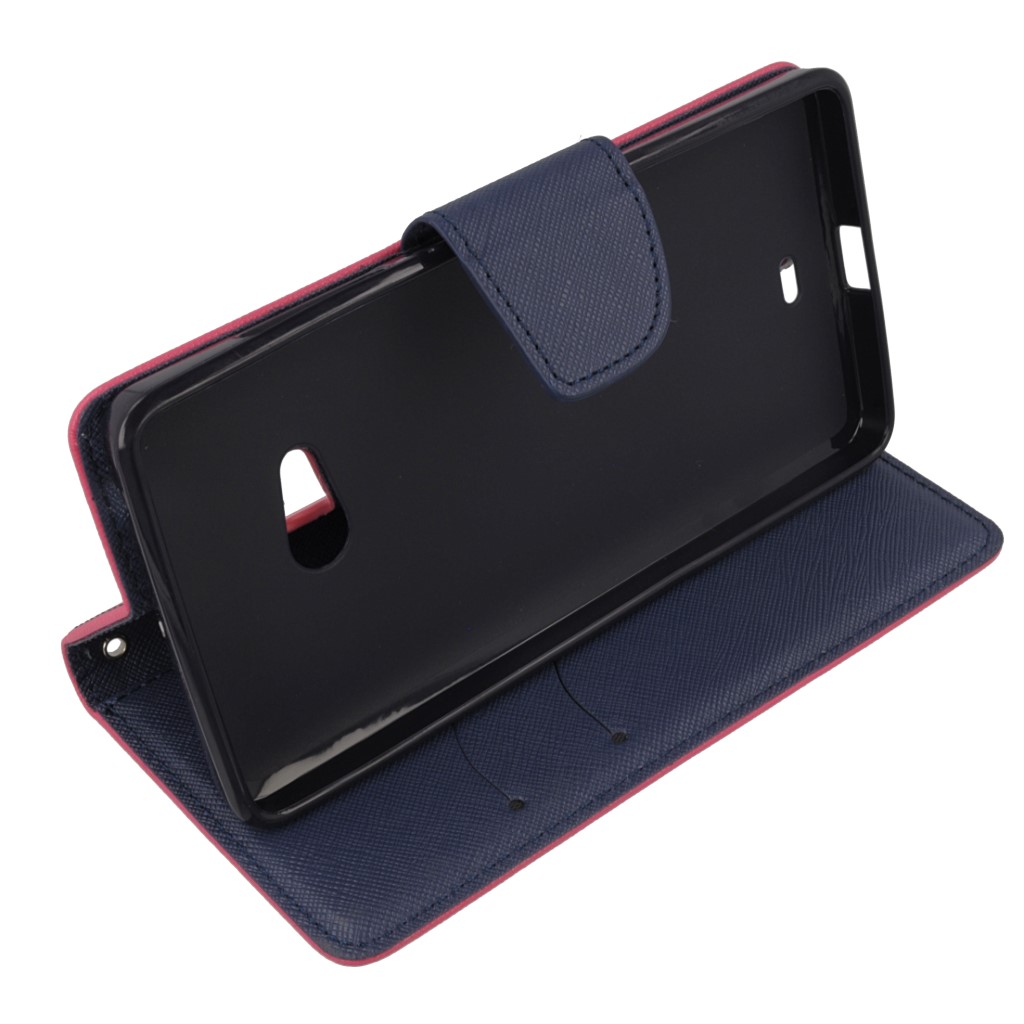Pokrowiec etui z klapk na magnes Fancy Case rowo-granatowe Microsoft Lumia 540 Dual SIM / 6