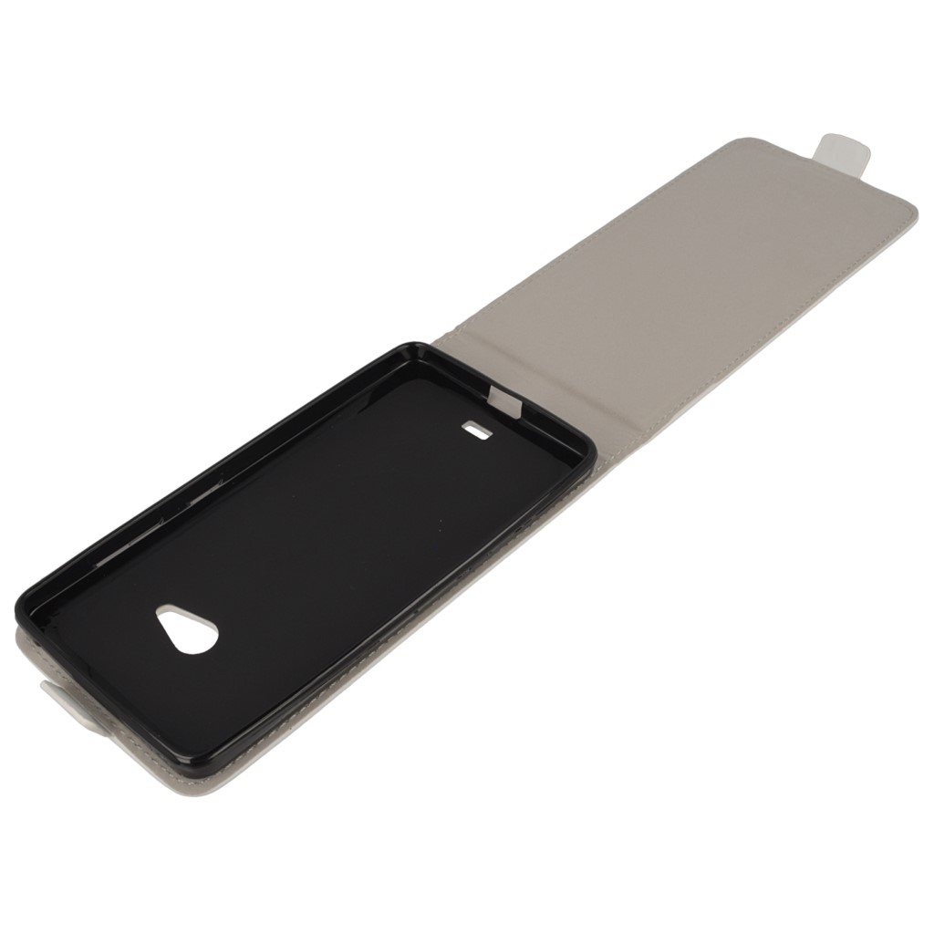 Pokrowiec z klapk na magnes Prestige Slim Flexi  biay Microsoft Lumia 540 Dual SIM / 10