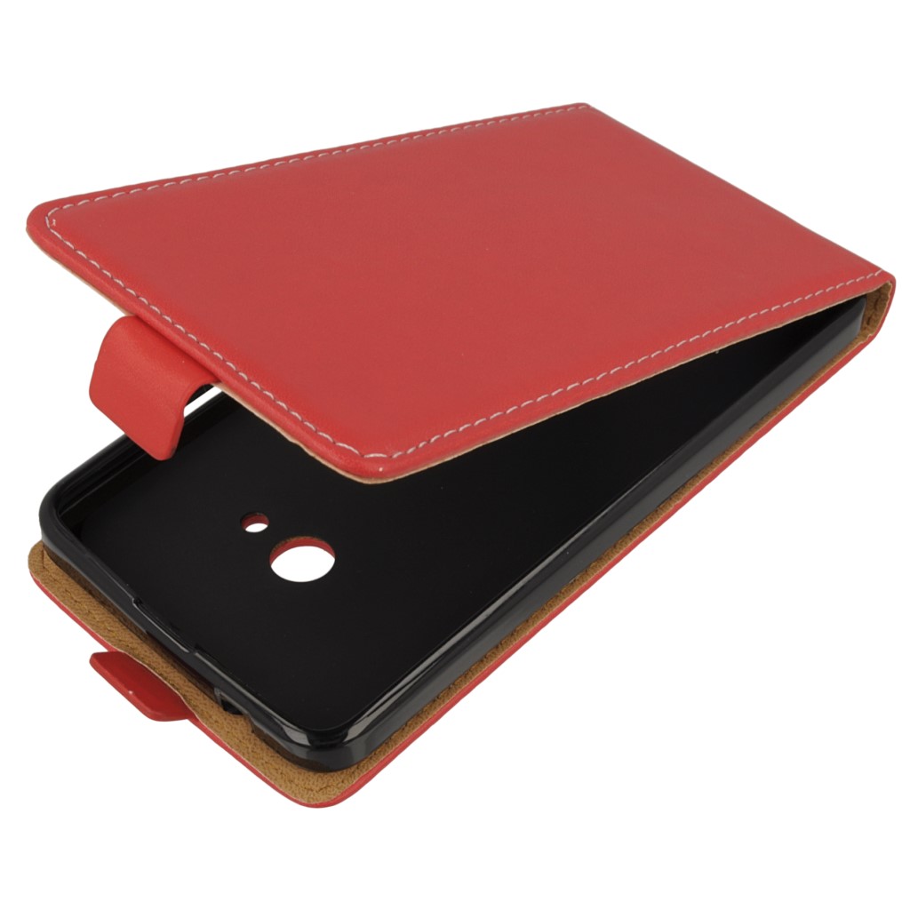 Pokrowiec z klapk na magnes Prestige Slim Flexi czerwony Microsoft Lumia 540 Dual SIM