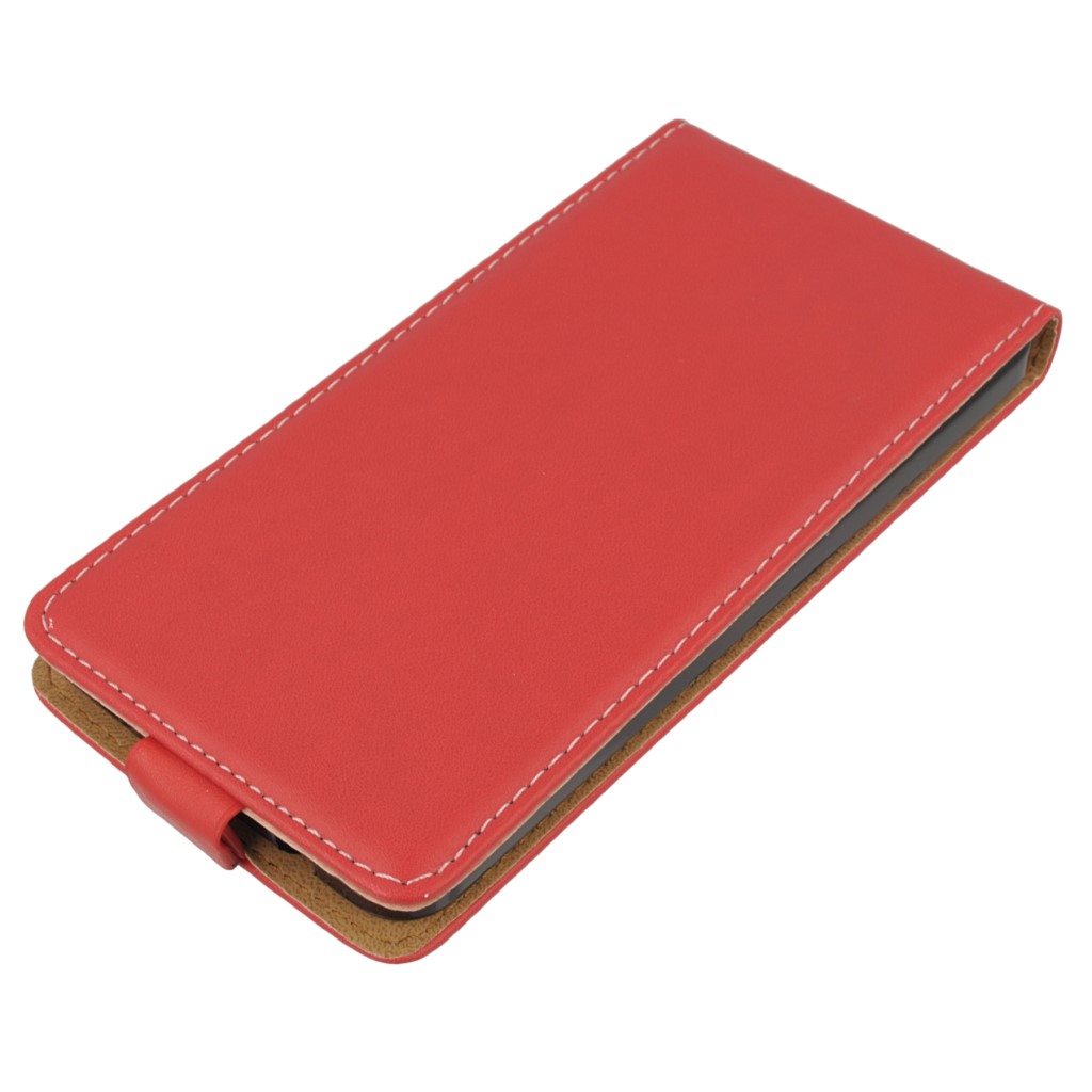 Pokrowiec z klapk na magnes Prestige Slim Flexi czerwony Microsoft Lumia 540 Dual SIM / 2