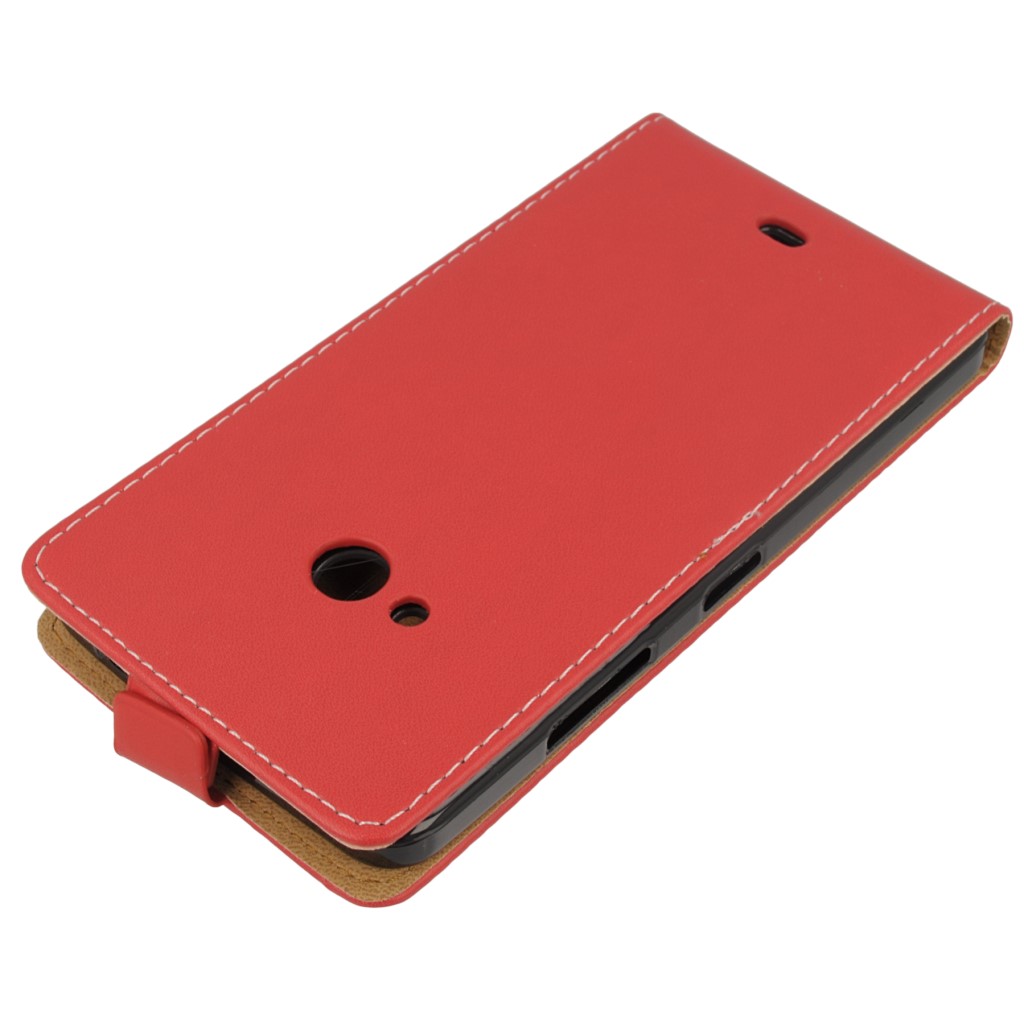 Pokrowiec z klapk na magnes Prestige Slim Flexi czerwony Microsoft Lumia 540 Dual SIM / 4