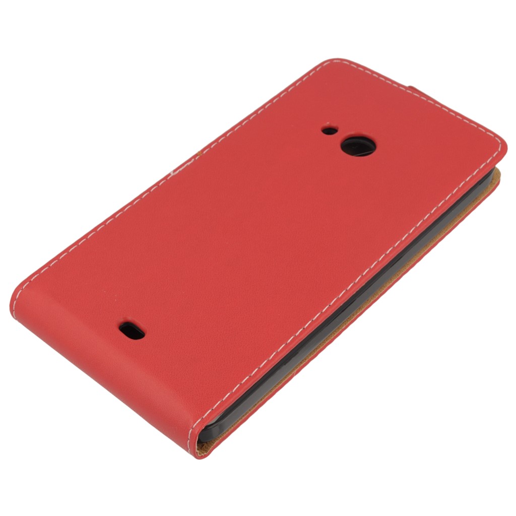 Pokrowiec z klapk na magnes Prestige Slim Flexi czerwony Microsoft Lumia 540 Dual SIM / 3