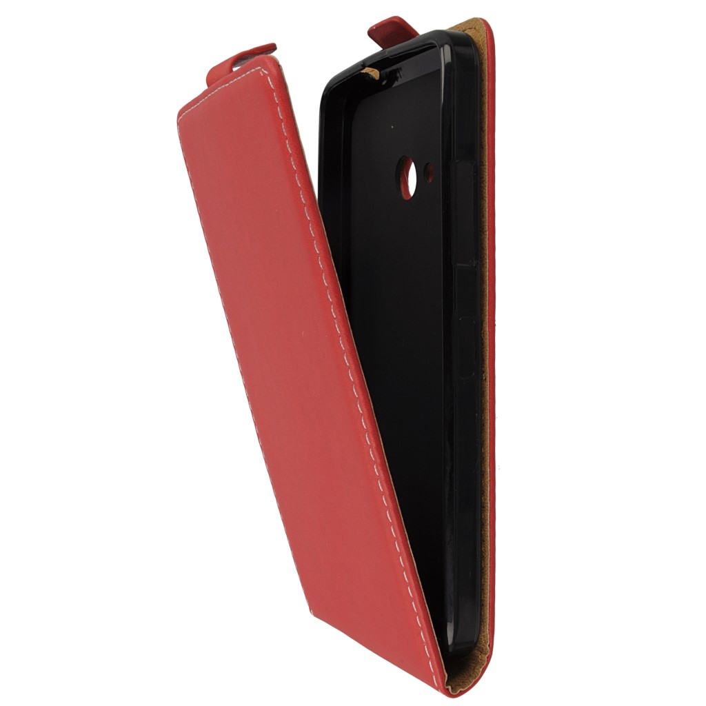 Pokrowiec z klapk na magnes Prestige Slim Flexi czerwony Microsoft Lumia 540 Dual SIM / 8