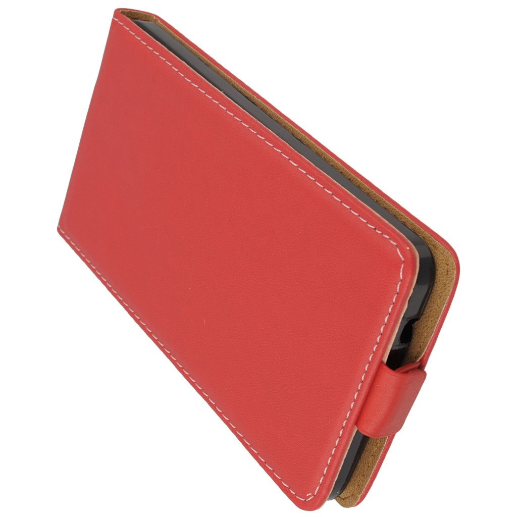 Pokrowiec z klapk na magnes Prestige Slim Flexi czerwony Microsoft Lumia 540 Dual SIM / 5
