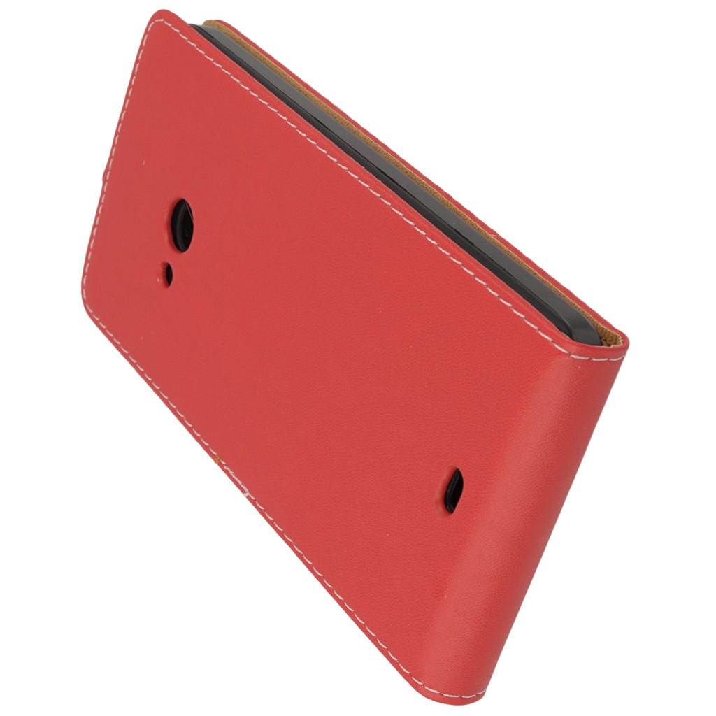 Pokrowiec z klapk na magnes Prestige Slim Flexi czerwony Microsoft Lumia 540 Dual SIM / 6