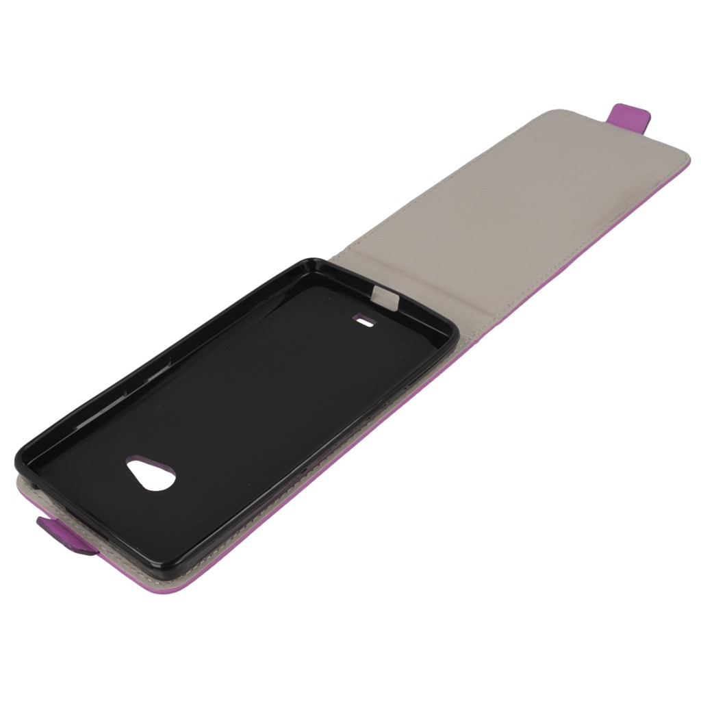Pokrowiec z klapk na magnes Prestige Slim Flexi fioletowy Microsoft Lumia 540 Dual SIM / 10