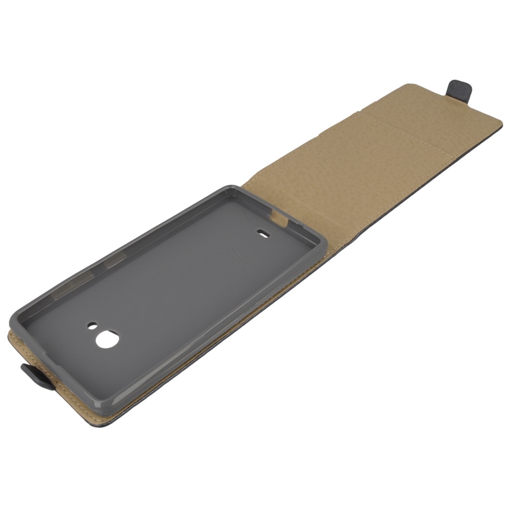 Pokrowiec z klapk na magnes Prestige Slim Flexi grafitowy Microsoft Lumia 540 Dual SIM / 7