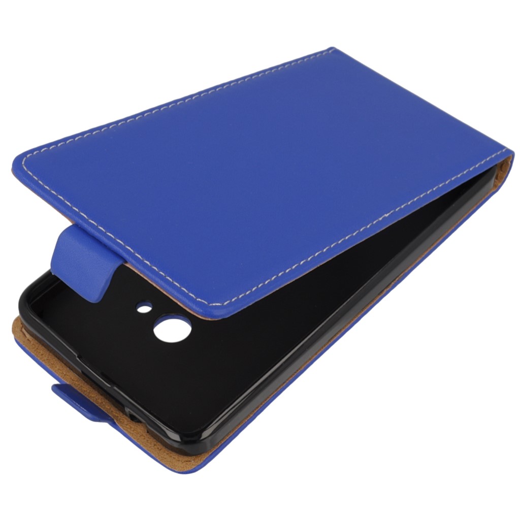 Pokrowiec z klapk na magnes Prestige Slim Flexi  niebieski Microsoft Lumia 540 Dual SIM