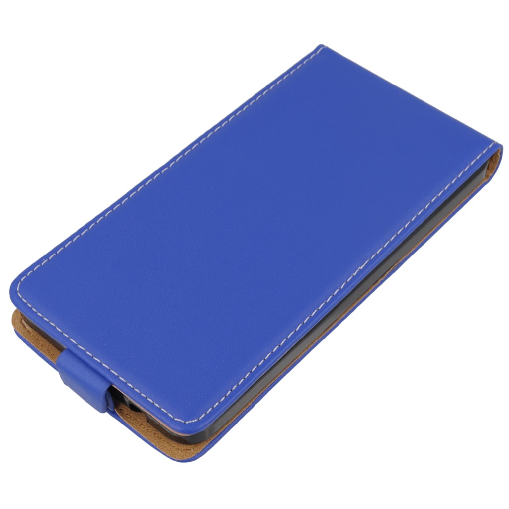 Pokrowiec z klapk na magnes Prestige Slim Flexi  niebieski Microsoft Lumia 540 Dual SIM / 2