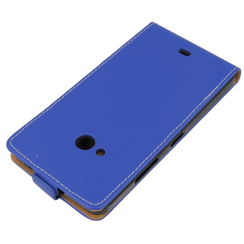 Pokrowiec z klapk na magnes Prestige Slim Flexi  niebieski Microsoft Lumia 540 Dual SIM / 4