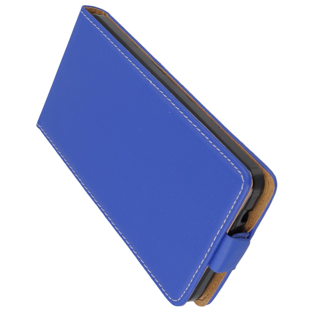 Pokrowiec z klapk na magnes Prestige Slim Flexi  niebieski Microsoft Lumia 540 Dual SIM / 5