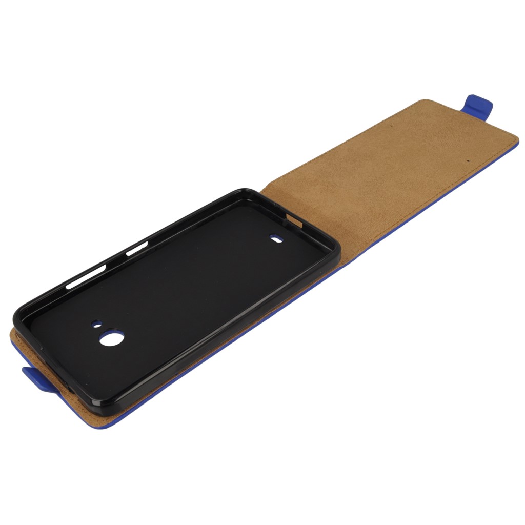 Pokrowiec z klapk na magnes Prestige Slim Flexi  niebieski Microsoft Lumia 540 Dual SIM / 8
