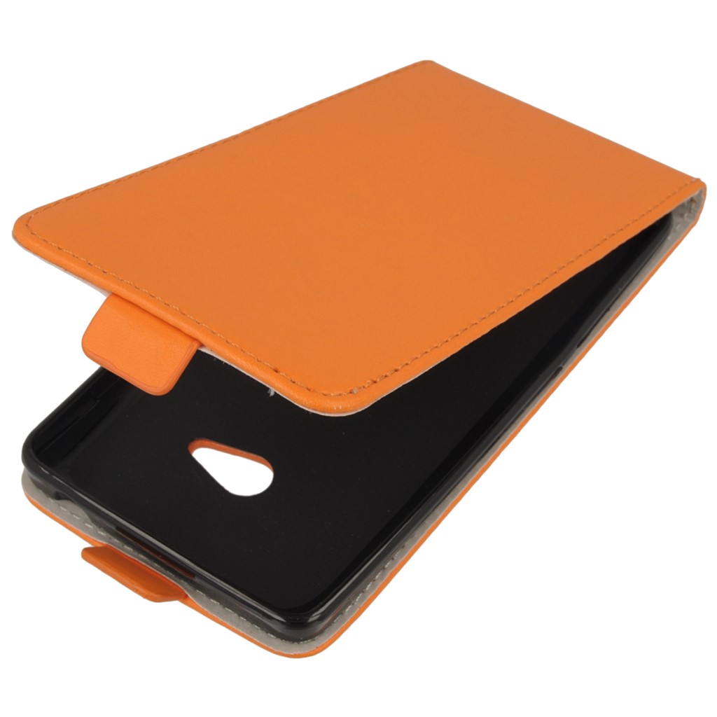 Pokrowiec z klapk na magnes Prestige Slim Flexi pomaraczowy Microsoft Lumia 540 Dual SIM