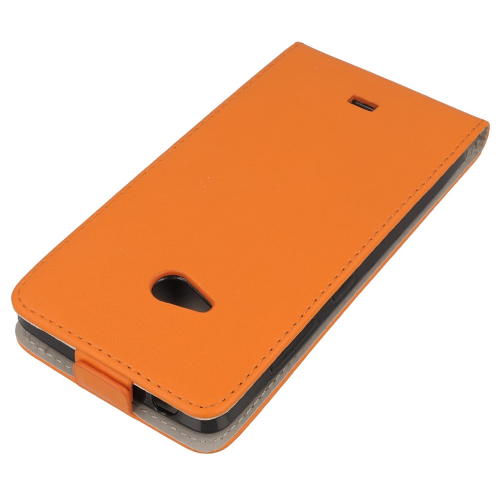 Pokrowiec z klapk na magnes Prestige Slim Flexi pomaraczowy Microsoft Lumia 540 Dual SIM / 4