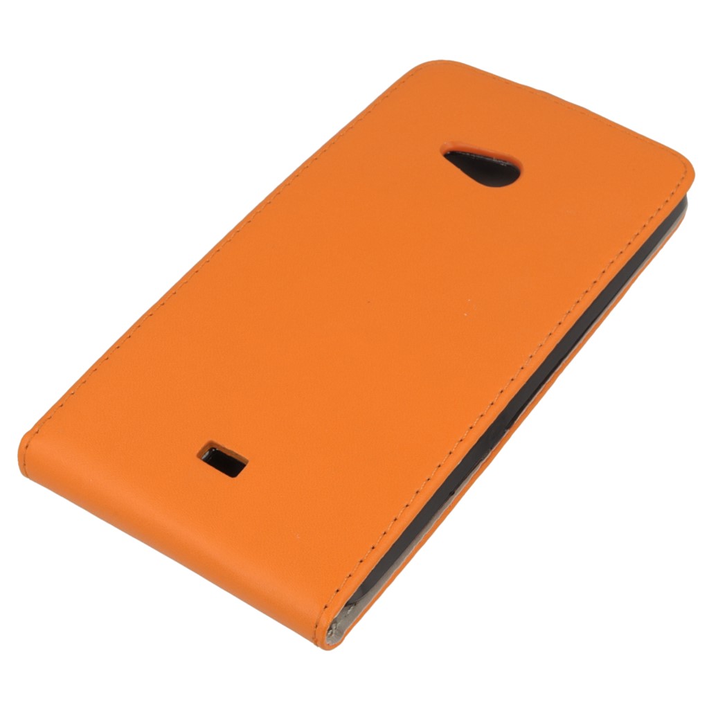Pokrowiec z klapk na magnes Prestige Slim Flexi pomaraczowy Microsoft Lumia 540 Dual SIM / 5