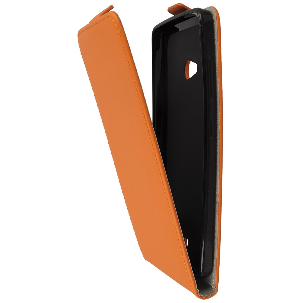 Pokrowiec z klapk na magnes Prestige Slim Flexi pomaraczowy Microsoft Lumia 540 Dual SIM / 7