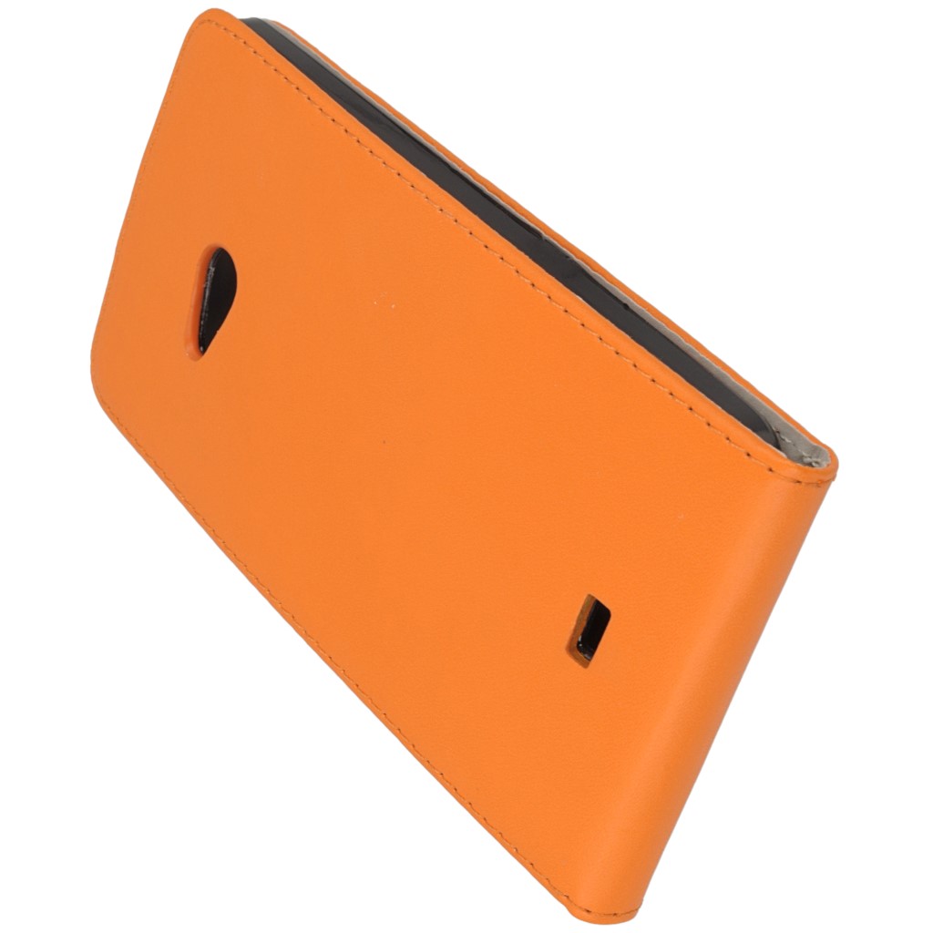 Pokrowiec z klapk na magnes Prestige Slim Flexi pomaraczowy Microsoft Lumia 540 Dual SIM / 9