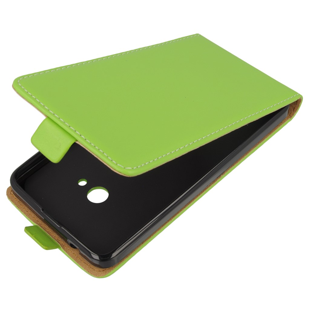 Pokrowiec z klapk na magnes Prestige Slim Flexi zielony Microsoft Lumia 540 Dual SIM