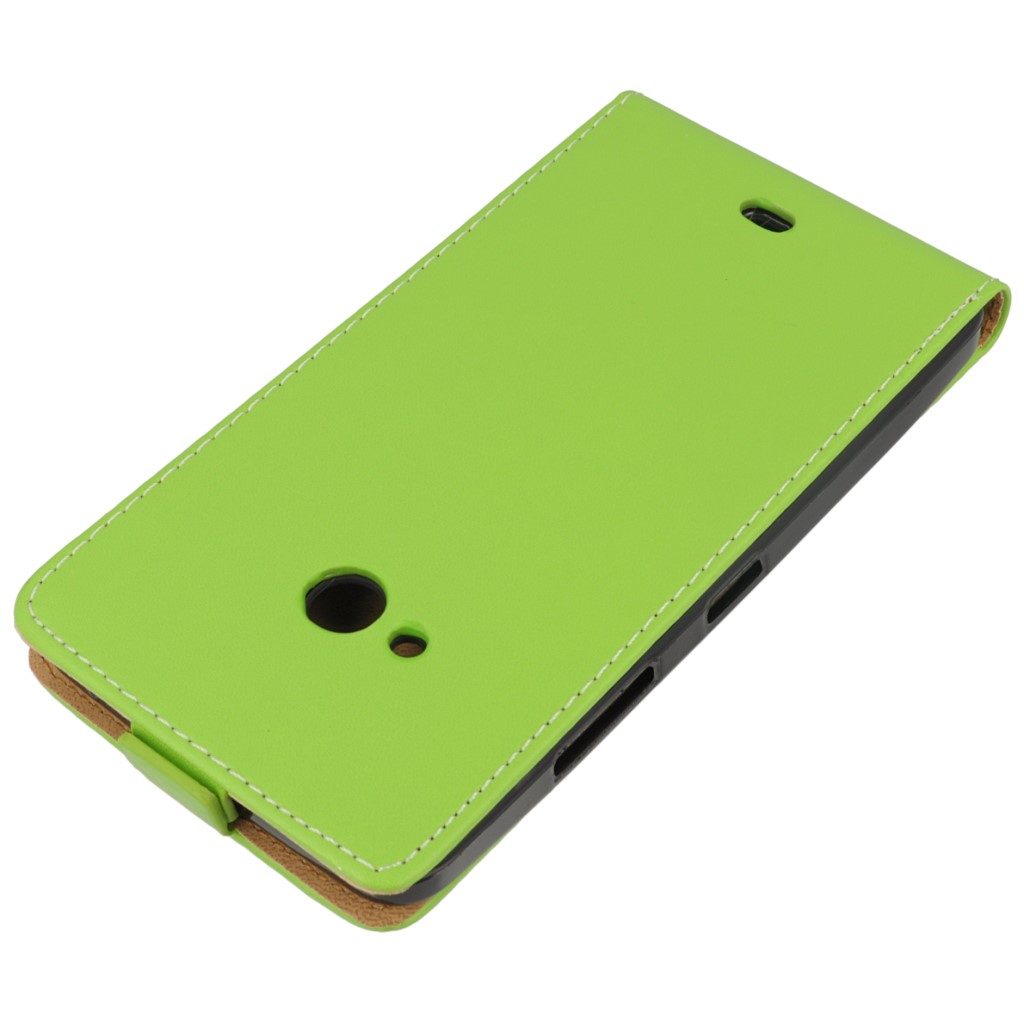 Pokrowiec z klapk na magnes Prestige Slim Flexi zielony Microsoft Lumia 540 Dual SIM / 4