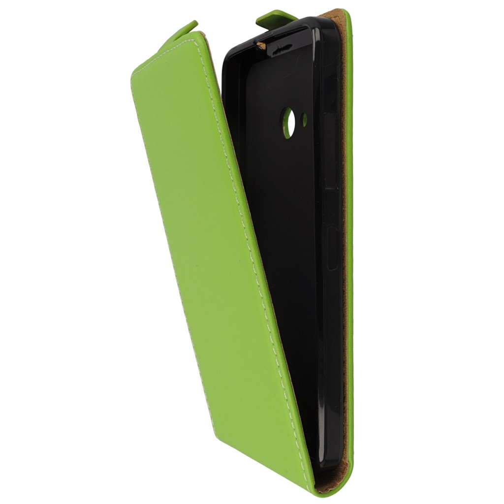Pokrowiec z klapk na magnes Prestige Slim Flexi zielony Microsoft Lumia 540 Dual SIM / 9