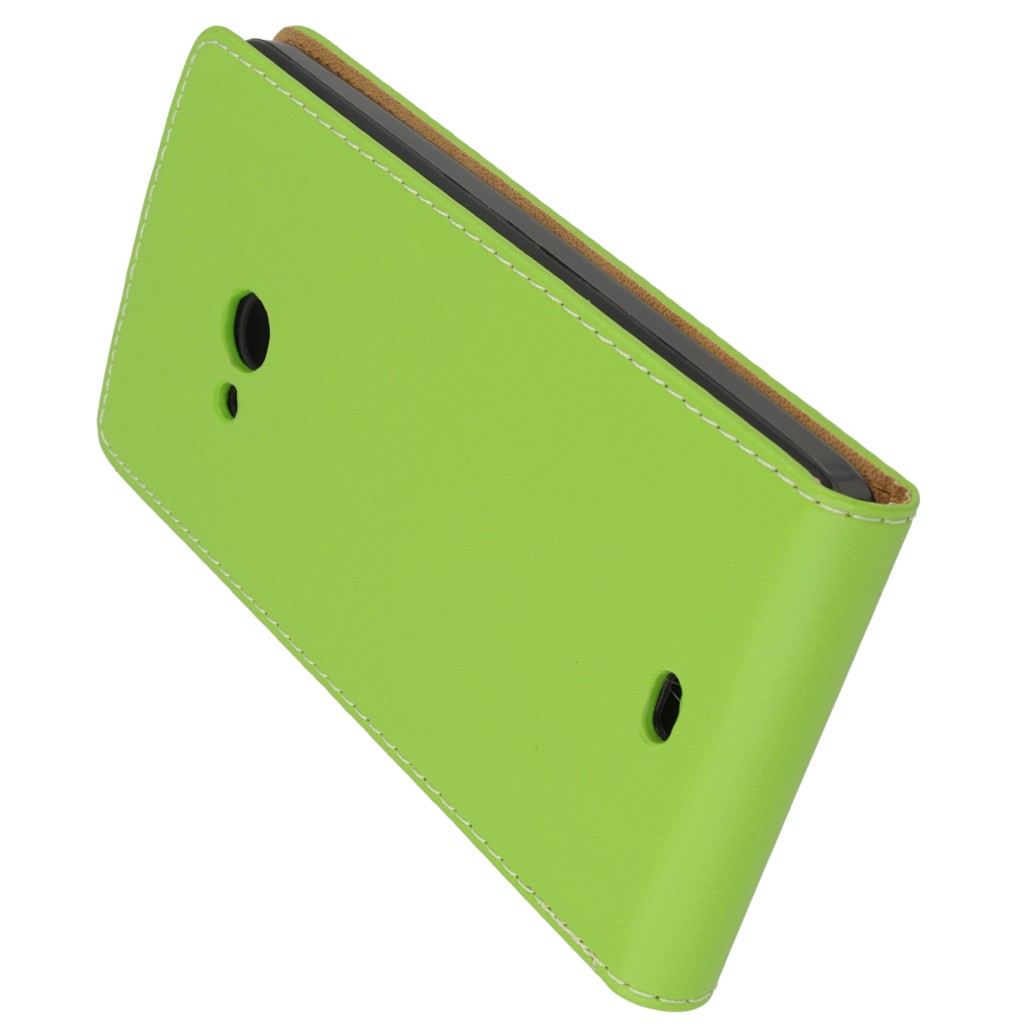 Pokrowiec z klapk na magnes Prestige Slim Flexi zielony Microsoft Lumia 540 Dual SIM / 6