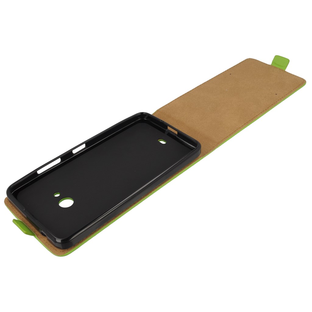 Pokrowiec z klapk na magnes Prestige Slim Flexi zielony Microsoft Lumia 540 Dual SIM / 8