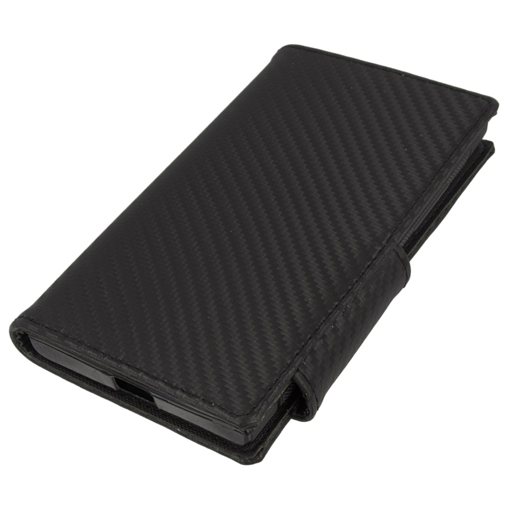 Pokrowiec etui Flexi Book Carbon czarne NOKIA Lumia 730