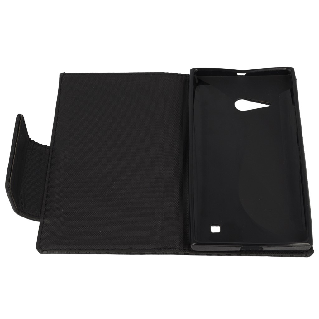 Pokrowiec etui Flexi Book Carbon czarne NOKIA Lumia 735 / 6