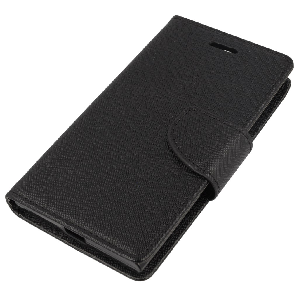 Pokrowiec etui z klapk na magnes Fancy Case czarne NOKIA Lumia 730 / 2