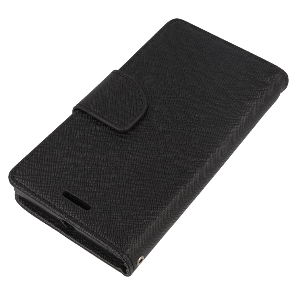 Pokrowiec etui z klapk na magnes Fancy Case czarne NOKIA Lumia 730 / 3