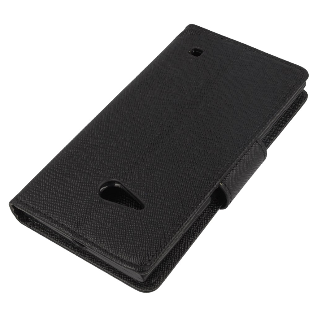 Pokrowiec etui z klapk na magnes Fancy Case czarne NOKIA Lumia 730 / 5