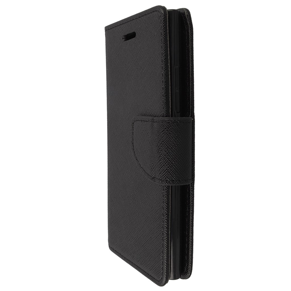 Pokrowiec etui z klapk na magnes Fancy Case czarne NOKIA Lumia 730 / 7