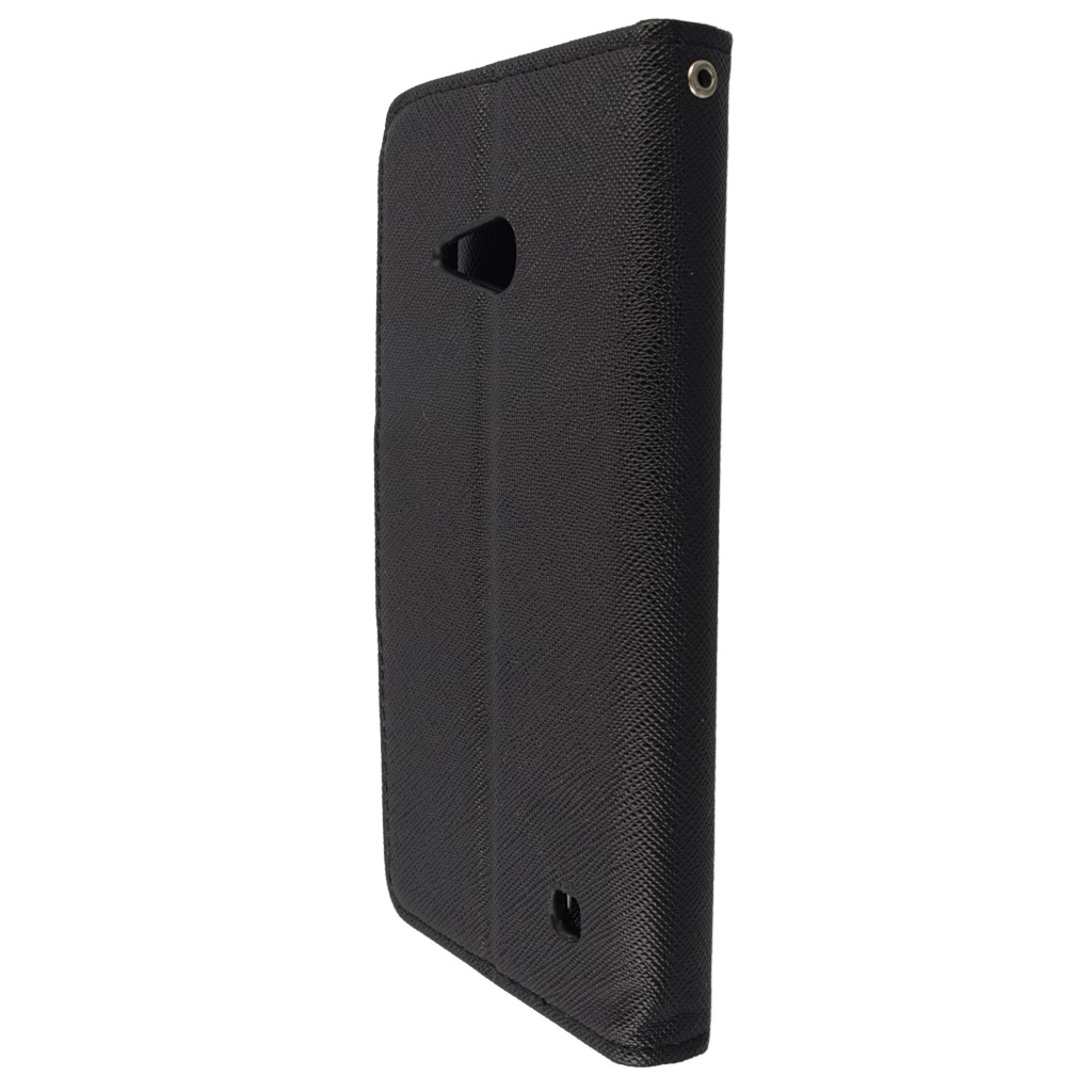 Pokrowiec etui z klapk na magnes Fancy Case czarne NOKIA Lumia 730 / 6