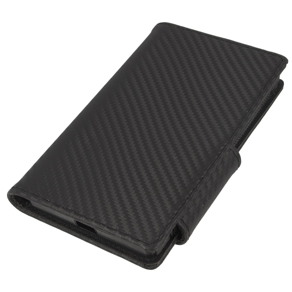 Pokrowiec etui Flexi Book Carbon czarne NOKIA Lumia 930