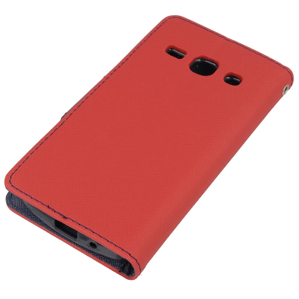 Pokrowiec etui z klapk na magnes Fancy Case czerwono-granatowe ASUS Zenfone 3 Max ZC520TL / 2