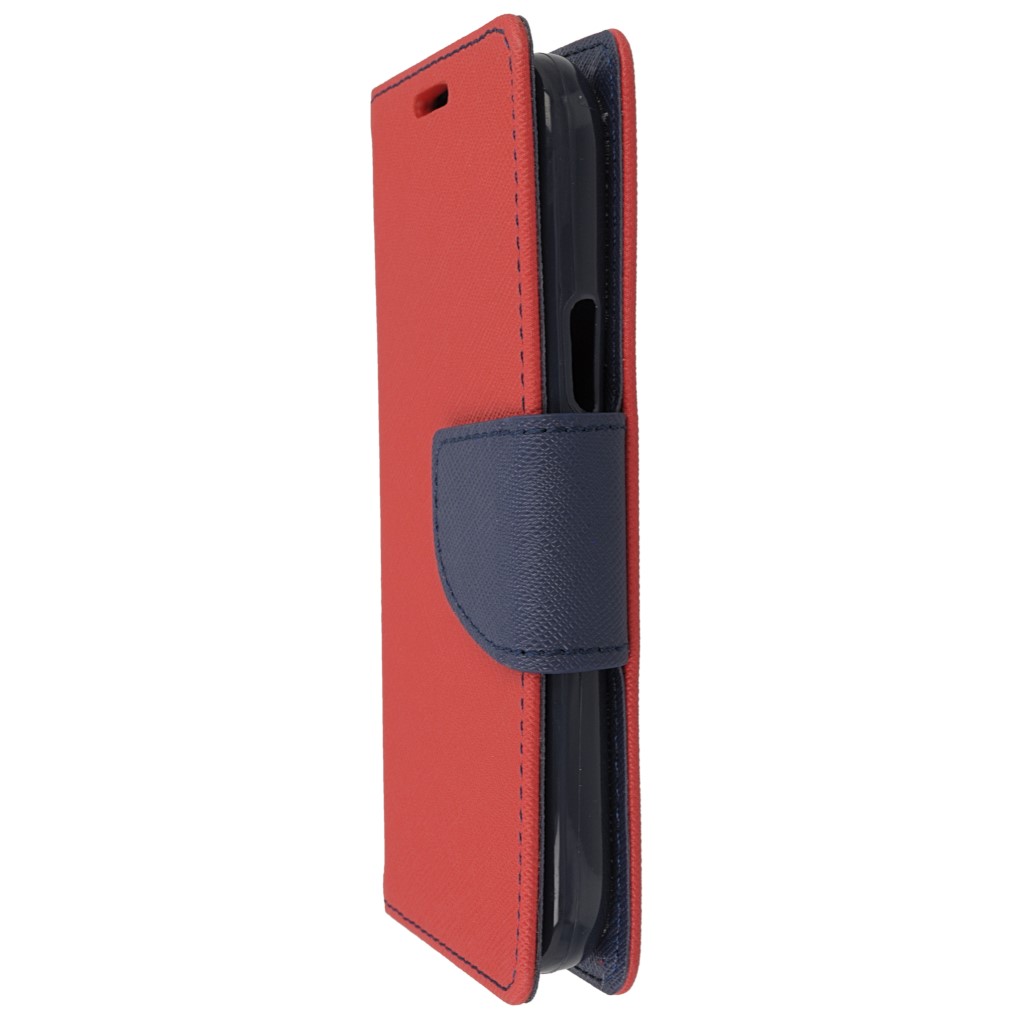 Pokrowiec etui z klapk na magnes Fancy Case czerwono-granatowe Doogee T6 Pro / 5