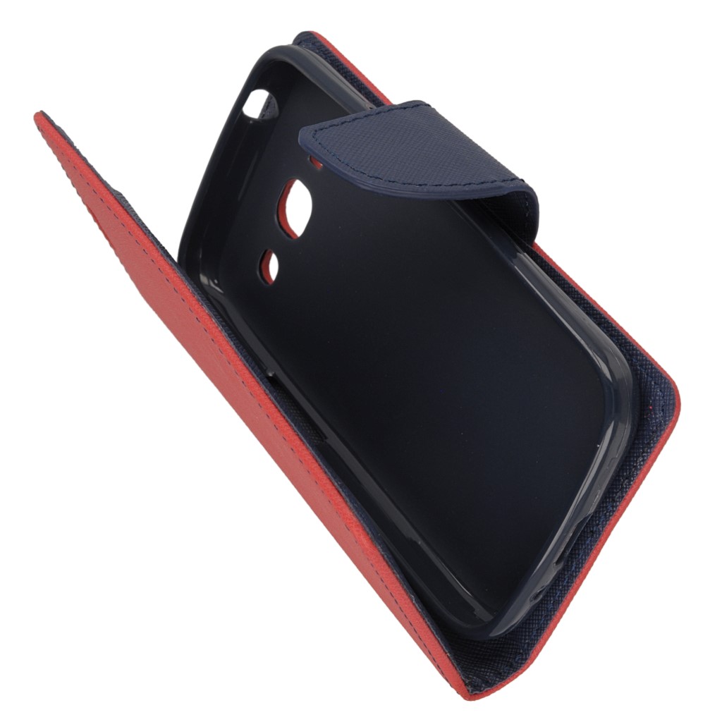 Pokrowiec etui z klapk na magnes Fancy Case czerwono-granatowe ASUS Zenfone 3 Max ZC520TL / 7