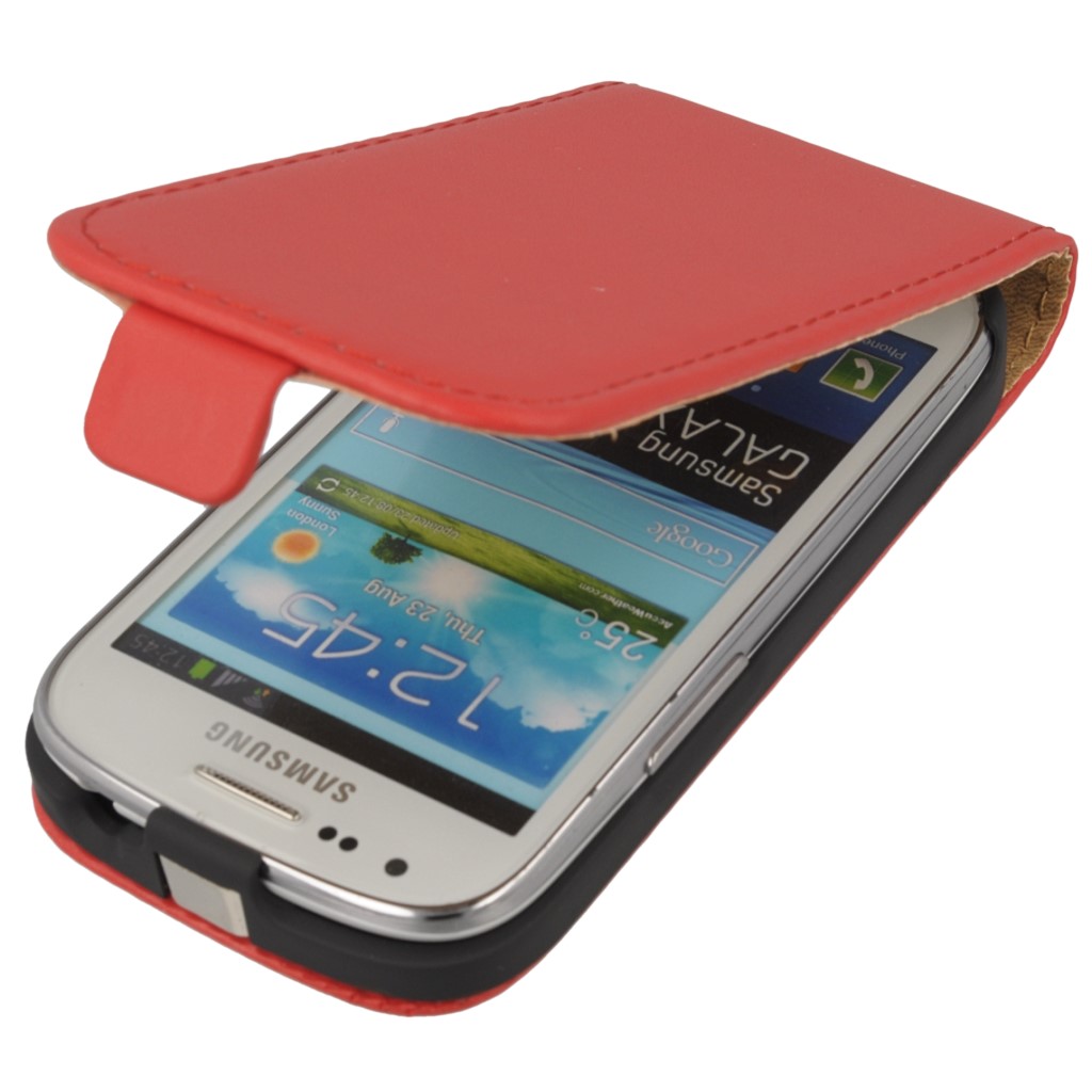 Pokrowiec z klapk na magnes Prestige Slim czerwony SAMSUNG Galaxy S III mini VE