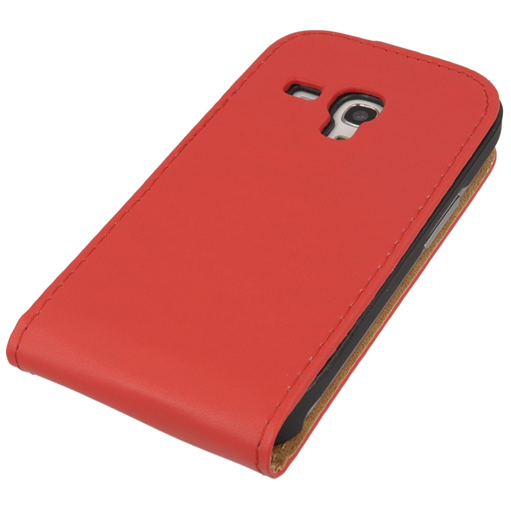 Pokrowiec z klapk na magnes Prestige Slim czerwony SAMSUNG Galaxy S III mini VE / 5