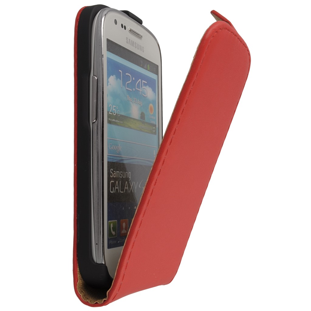 Pokrowiec z klapk na magnes Prestige Slim czerwony SAMSUNG Galaxy S III mini VE / 7