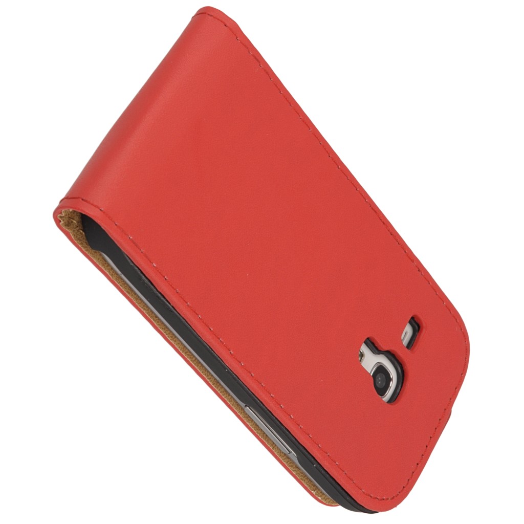 Pokrowiec z klapk na magnes Prestige Slim czerwony SAMSUNG Galaxy S III mini VE / 9