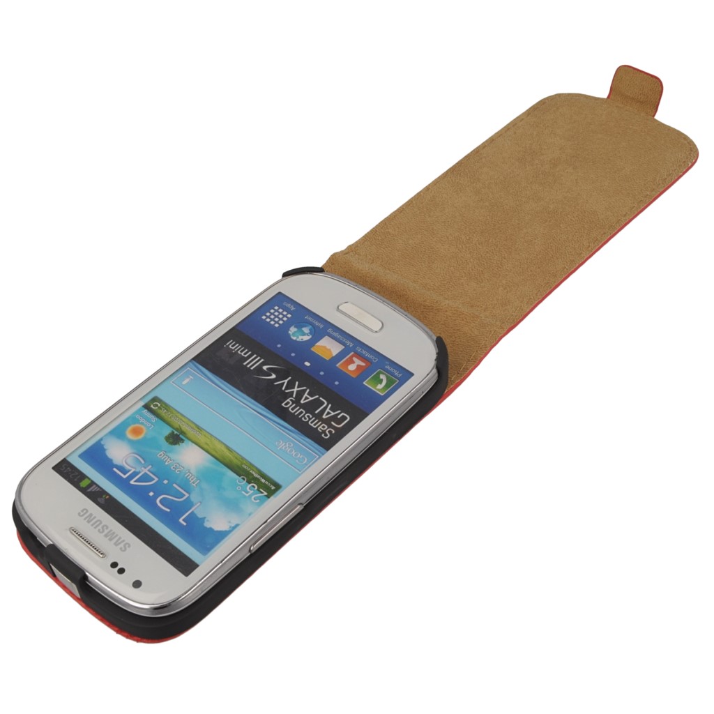 Pokrowiec z klapk na magnes Prestige Slim czerwony SAMSUNG Galaxy S III mini VE / 10