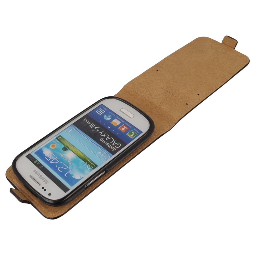 Pokrowiec z klapk na magnes Prestige Slim Flexi czarny SAMSUNG Galaxy S III mini VE / 10
