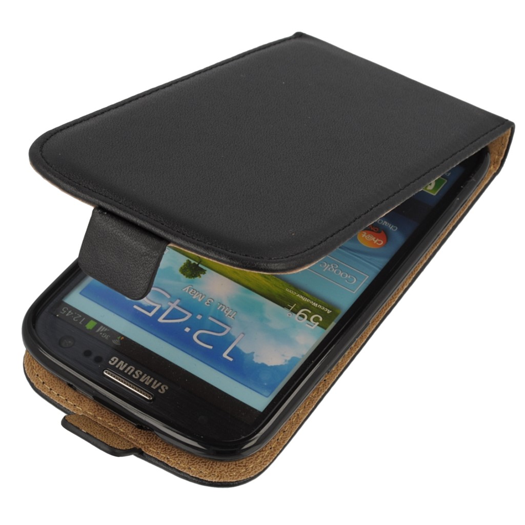 Pokrowiec z klapk na magnes Prestige Slim Flexi czarny SAMSUNG GT-i9300 Galaxy S III
