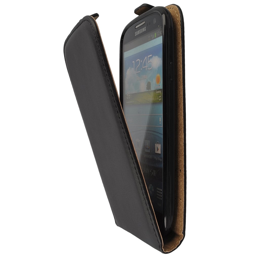 Pokrowiec z klapk na magnes Prestige Slim Flexi czarny SAMSUNG GT-i9300 Galaxy S III / 7