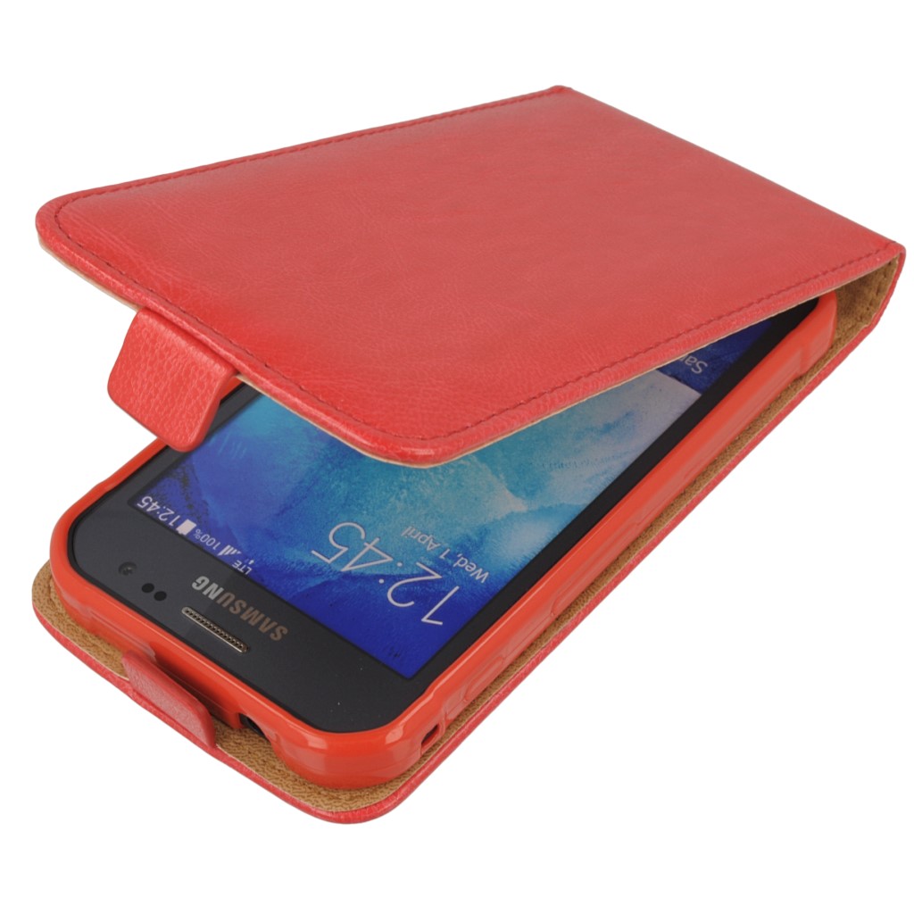 Pokrowiec z klapk na magnes Prestige Slim Flexi czerwony SAMSUNG Galaxy Xcover 3