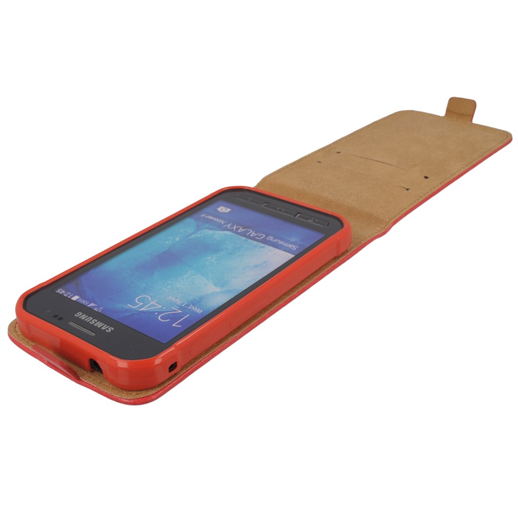 Pokrowiec z klapk na magnes Prestige Slim Flexi czerwony SAMSUNG Galaxy Xcover 3 / 10