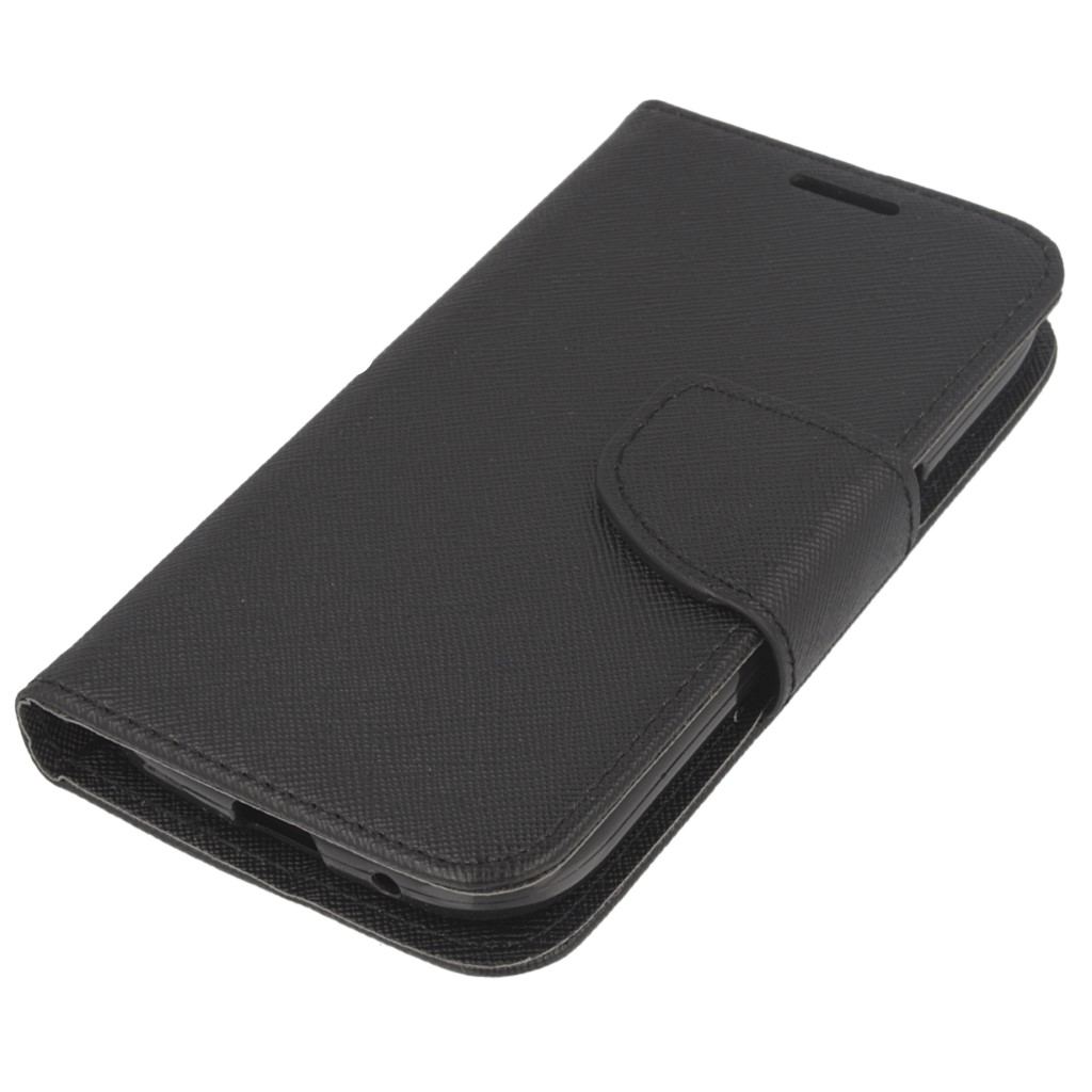 Pokrowiec etui z klapk na magnes Fancy Case czarne SAMSUNG SM-G920F Galaxy S6