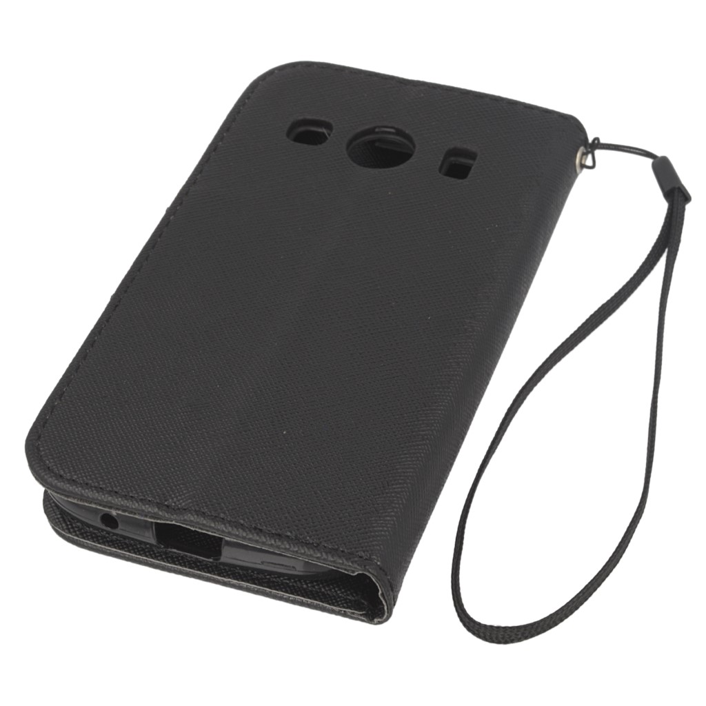 Pokrowiec etui z klapk na magnes Fancy Case czarne SAMSUNG Galaxy A8 / 4