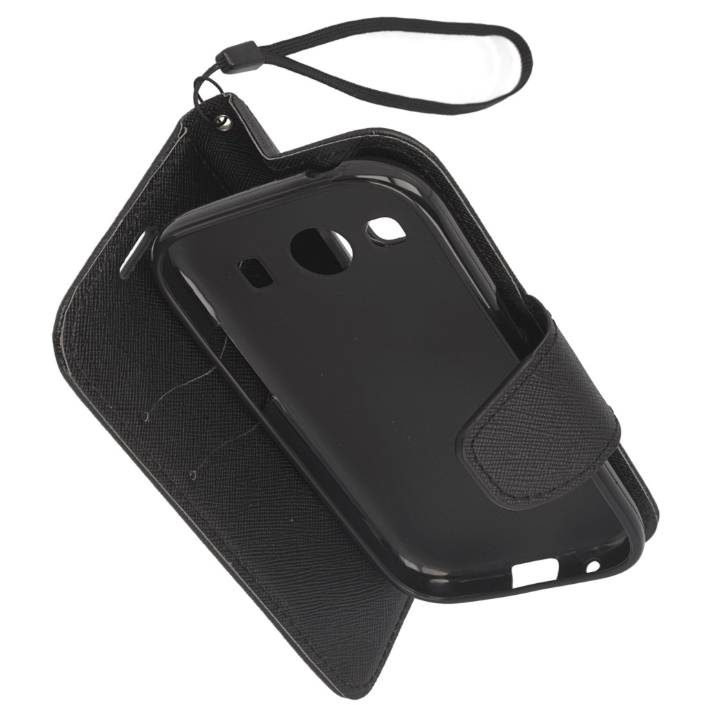 Pokrowiec etui z klapk na magnes Fancy Case czarne SAMSUNG Galaxy A8 / 6